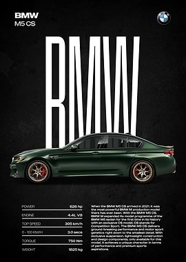 BMW M5 CS Dark Green Sedan