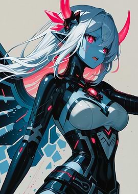 Cyberpunk Anime Demon Girl