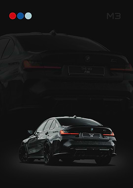 Black BMW M3 Rear View