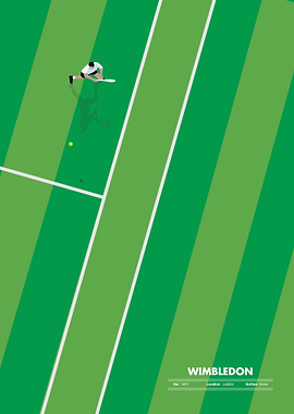 Wimbledon Tennis Match Poster