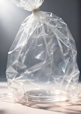 Clear plastic bag with petri dish