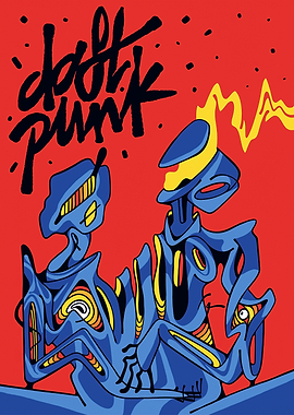 Daft Punk Abstract Robots