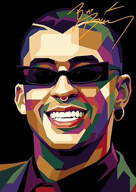 Bad Bunny Pop Art Portrait