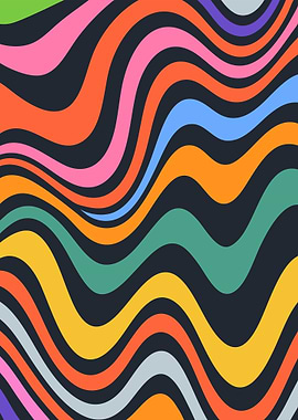 Retro Wavy Abstract Pattern