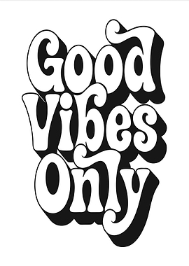Good Vibes Only Retro Text Art