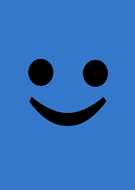 Simple Blue Smiley Face