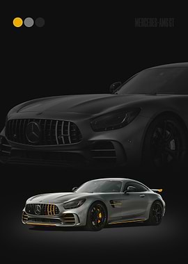 Mercedes-AMG GT Silver with Yellow Accents