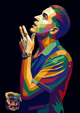 G-Eazy Pop Art Style Holding Drink