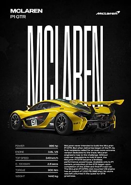 McLaren P1 GTR Yellow Sports Car