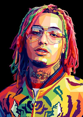 Colorful Portrait of a Lil Pump