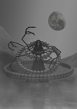 Gothic Woman with Mask Garland