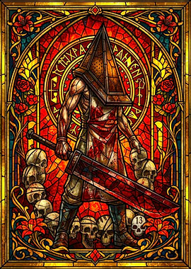 Pyramid Head Stained Glass Art