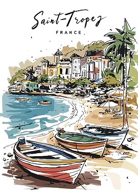 Saint-Tropez Beach Scene