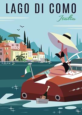Lago di Como Travel Poster