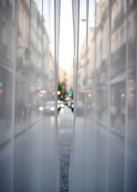 Street View Through Sheer Curtains