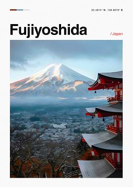 Fujiyoshida and Mount Fuji