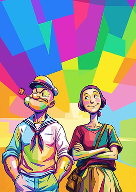 Popeye and Olive Oyl Pop Art