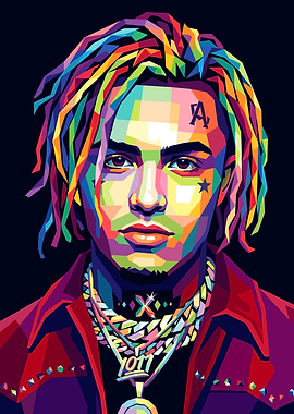 Colorful Pop Art Portrait of Lil Pump
