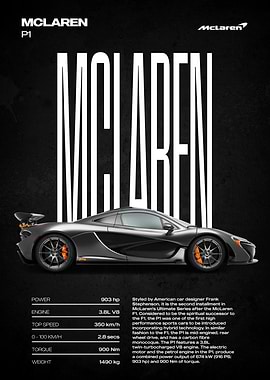 McLaren P1 Car Poster