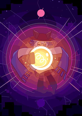 Mystical Cat Girl Holding Glowing Orb