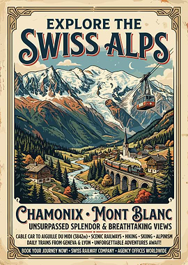 Explore the Swiss Alps Vintage