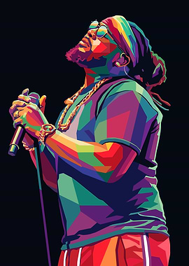 Colorful Pop Art Portrait of a T-Pain