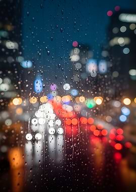 Rainy City Night Bokeh