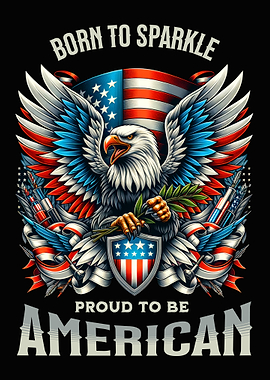 Eagle with American Flag