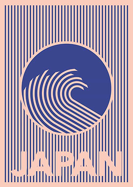 Japan Wave Circle Poster