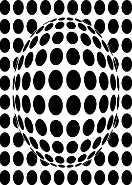 Optical Illusion Sphere of Dots