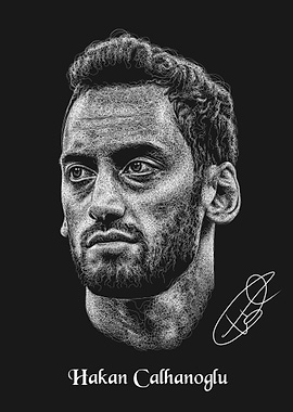 Hakan Calhanoglu Scribble art style
