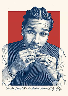 Asap Rocky Portrait of a man rolling a cigarette