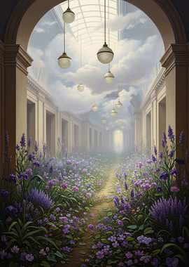 Enchanting Floral Archway with Hanging Lights