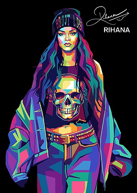 Rihanna Pop Art Portrait