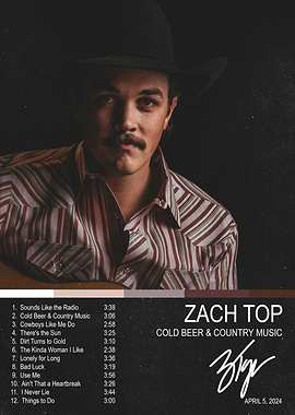 Zach Top Cold Beer & Country Music Album Art