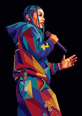 Colorful Pop Art Portrait of a Coi Leray Rapper