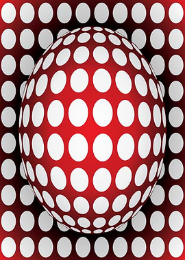 Red Sphere with White Dots