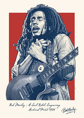 Bob Marley Engraving Poster