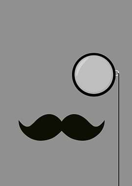 Monocle and Mustache Illustration