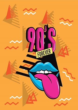 90s Forever Lips and Triangles