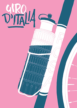 Giro d'Italia Leaning Tower of Pisa Water Bottle
