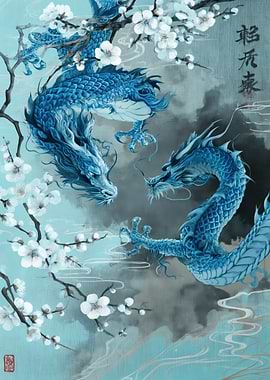Blue Dragons and Cherry Blossoms