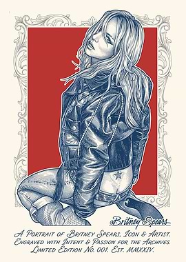Britney Spears Engraved Portrait
