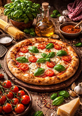 Delicious Margherita Pizza with Fresh Ingredients