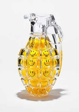 Smiley Face Grenade Sculpture