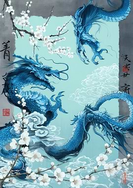 Blue Dragons and Cherry Blossoms