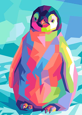Colorful Penguin Pop Art
