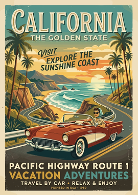 California Golden State Vintage Travel