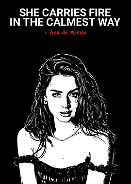 Ana de Armas Portrait with Text