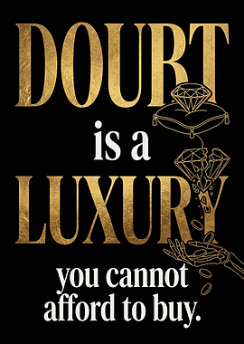 Mental Toughness Doubt Luxury Gold Foil Quote Art